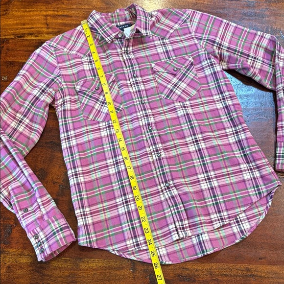 Ralph Lauren Blue Label Purple Flannel Plaid Top Slim Fit 8 NWT - Picture 12 of 12